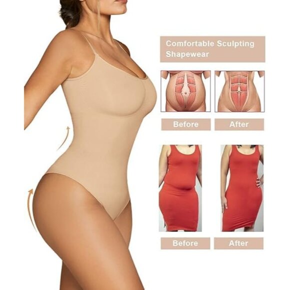 Women's Shapewear Bodysuit Tummy Control Shaper Seamless Sculpting slimming Nude - Picture 6 of 6